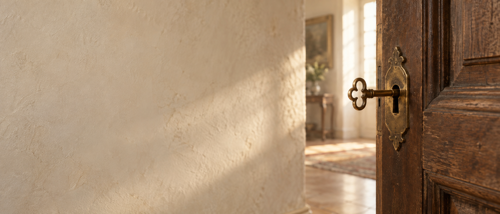A symbolic key in warm, quiet light